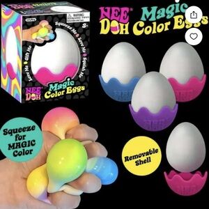 Nee Doh PURPLE Magic Color Eggs! Squeeze for magic color removable shell. New.